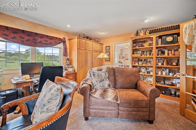 435 W Woodmen Rd, Colorado Springs, CO 80919 - carpeted living area with a desk and recessed lighting