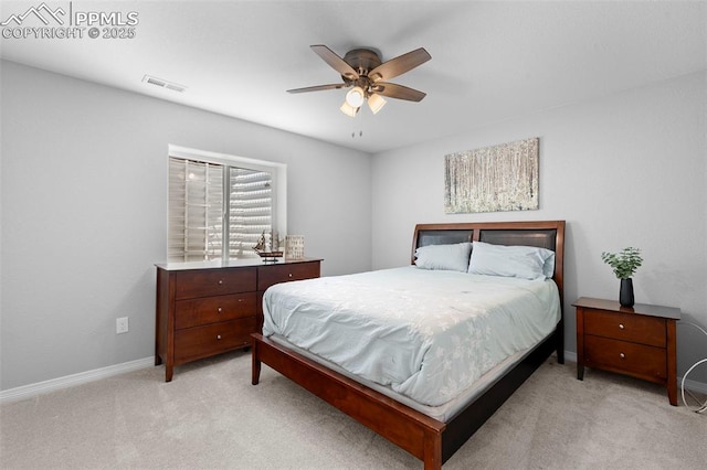 7856 Calabash Rd, Colorado Springs, CO 80908 - carpeted bedroom with baseboards and a ceiling fan