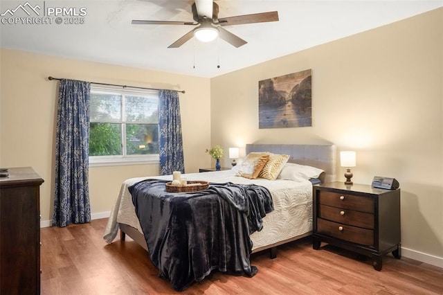 2417 Ranch Ln, Colorado Springs, CO 80918 - bedroom featuring wood finished floors, baseboards, and ceiling fan