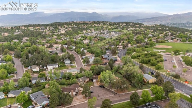 2417 Ranch Ln, Colorado Springs, CO 80918 - aerial perspective of suburban area featuring a mountain backdrop