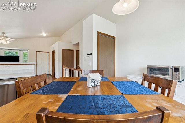 5630 Almont Ave, Colorado Springs, CO 80911 - dining area with a ceiling fan and wood finished floors