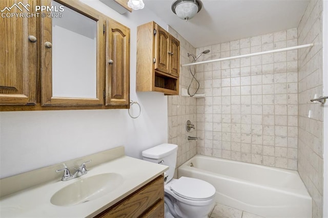 1015 Lafayette Ave, Woodland Park, CO 80863 - bathroom with vanity, bathing tub / shower combination, and toilet