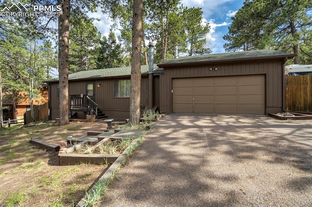 1015 Lafayette Ave, Woodland Park, CO 80863 - view of front of home with driveway, a garage, and a shingled roof