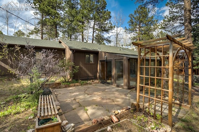 1015 Lafayette Ave, Woodland Park, CO 80863 - back of house with roof with shingles and a patio