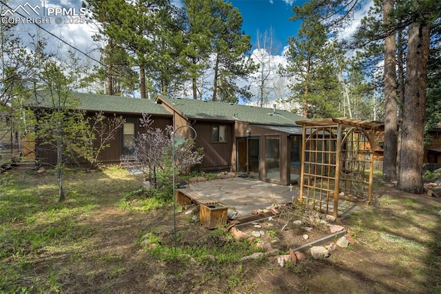1015 Lafayette Ave, Woodland Park, CO 80863 - back of house featuring a patio and roof with shingles