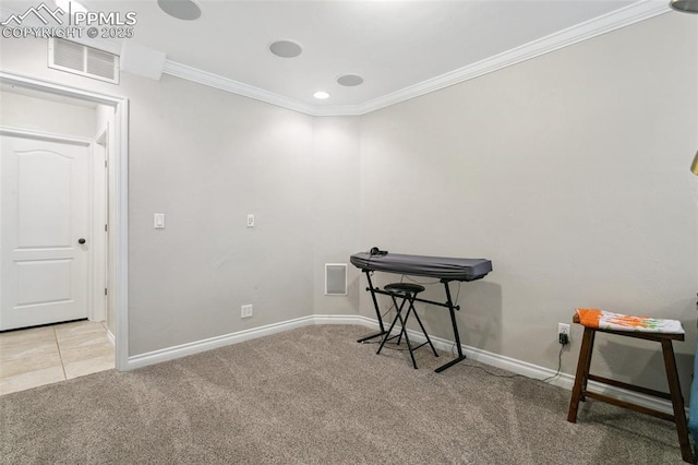 1502 York Rd Unit 103, Colorado Springs, CO 80918 - misc room featuring carpet floors, ornamental molding, and baseboards