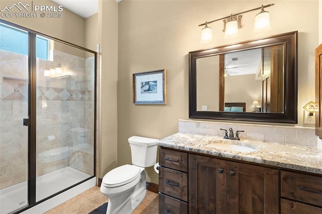 11720 Smokey Hill Grv, Colorado Springs, CO 80908 - full bath with vanity, a shower stall, and tile patterned flooring