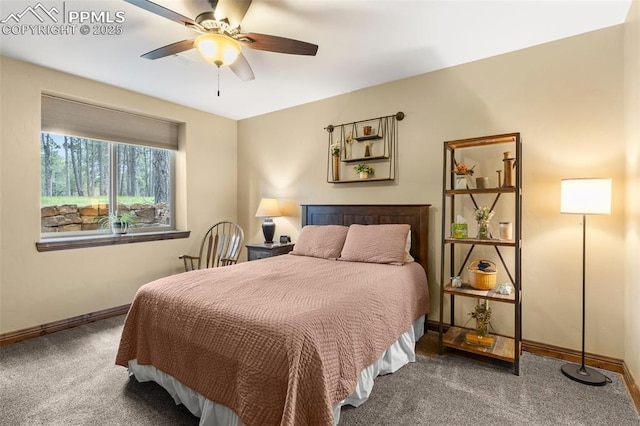 11720 Smokey Hill Grv, Colorado Springs, CO 80908 - carpeted bedroom featuring baseboards and a ceiling fan