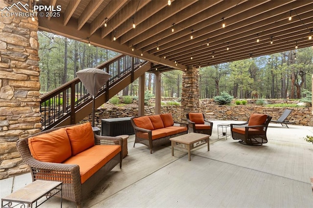 11720 Smokey Hill Grv, Colorado Springs, CO 80908 - view of patio featuring stairs and outdoor lounge area