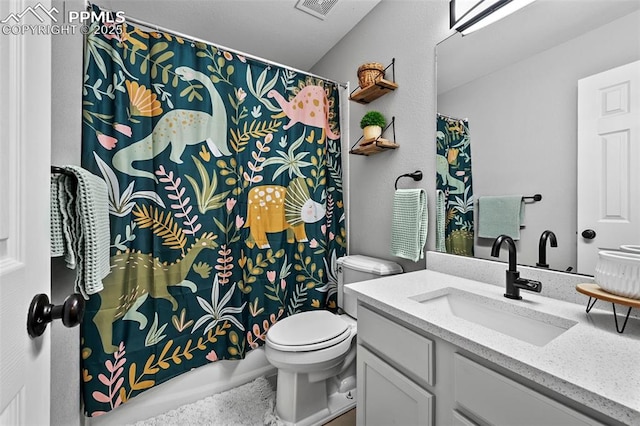 2280 Lisa Dr, Colorado Springs, CO 80915 - bathroom with vanity, toilet, and a shower with curtain