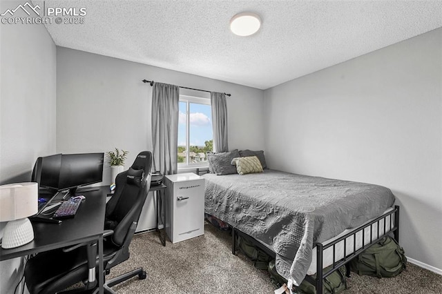 2280 Lisa Dr, Colorado Springs, CO 80915 - bedroom with carpet flooring, a textured ceiling, and an office area