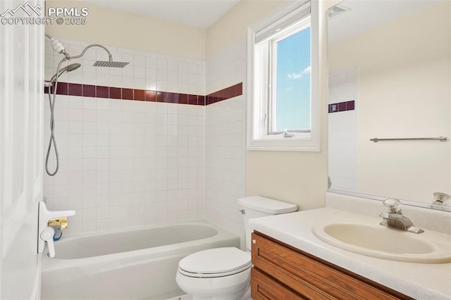 15010 Henry Ride Hts, Colorado Springs, CO 80926 - full bathroom featuring vanity, toilet, and shower / bath combination