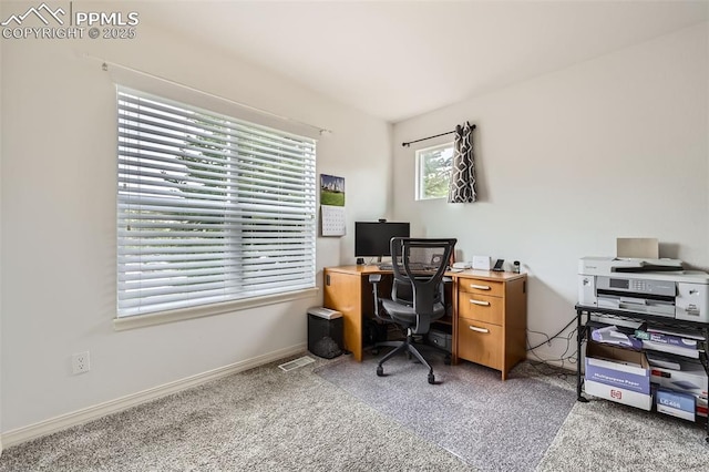 2513 Cinnabar Rd, Colorado Springs, CO 80921 - carpeted home office with baseboards