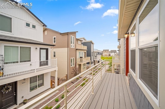 5840 Thurless Ln, Colorado Springs, CO 80927 - wooden deck with a residential view