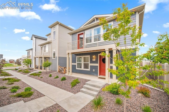 5840 Thurless Ln, Colorado Springs, CO 80927 - view of front of house with a balcony and a porch