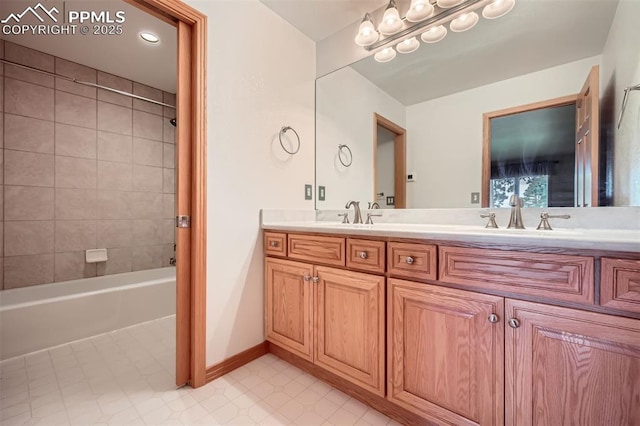 14820 Spiritwood Loop, Elbert, CO 80106 - bathroom with double vanity and bathtub / shower combination