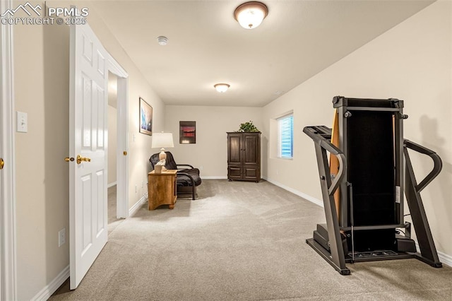 12265 Jones Park Ct, Colorado Springs, CO 80921 - exercise area with carpet flooring and baseboards