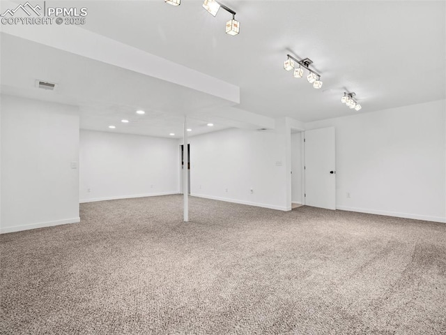 1159 N Linda Ln, Pueblo West, CO 81007 - finished basement featuring recessed lighting, baseboards, and carpet floors