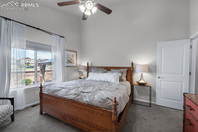 8795 Canary Cir, Colorado Springs, CO 80908 - bedroom featuring carpet flooring, baseboards, and ceiling fan
