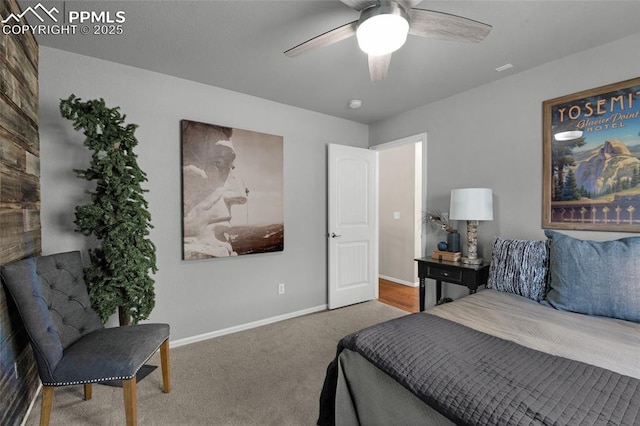 8795 Canary Cir, Colorado Springs, CO 80908 - carpeted bedroom with baseboards and a ceiling fan