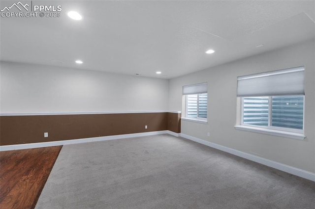 8795 Canary Cir, Colorado Springs, CO 80908 - unfurnished room with recessed lighting, baseboards, and carpet flooring