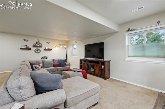 15506 Short Line Ct, Monument, CO 80132 - living room with baseboards and light carpet