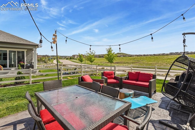 5446 Coltin Trl, Castle Rock, CO 80104 - view of patio / terrace with outdoor dining space and outdoor lounge area
