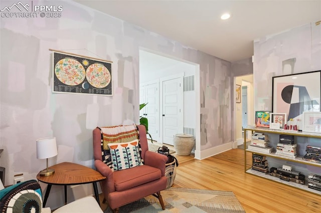 1212 W Cucharras St, Colorado Springs, CO 80904 - living area featuring wood finished floors, recessed lighting, and baseboards