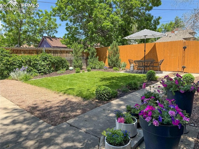 1212 W Cucharras St, Colorado Springs, CO 80904 - view of yard featuring a patio area