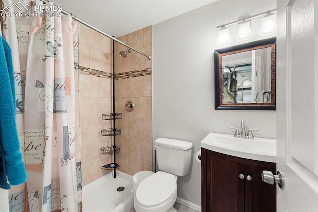 5481 Pioneer Mesa Dr, Colorado Springs, CO 80923 - bathroom with vanity and a tile shower