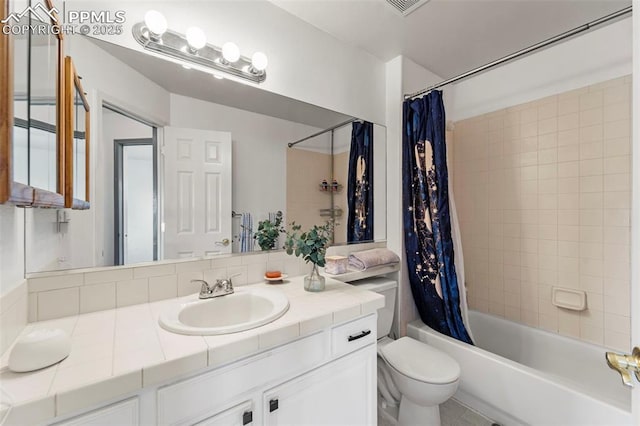 5481 Pioneer Mesa Dr, Colorado Springs, CO 80923 - full bathroom with vanity and shower / bathtub combination with curtain
