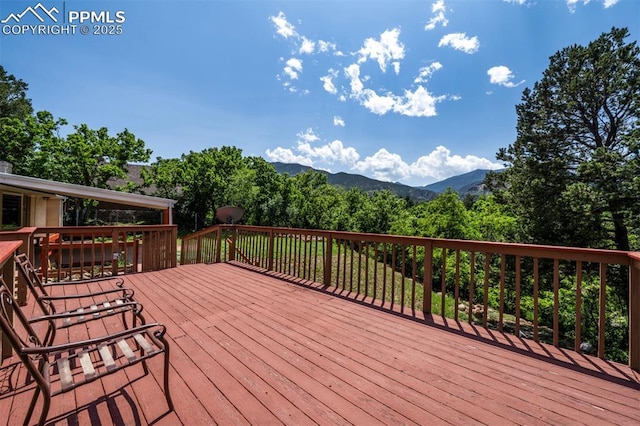 130 Cresta Rd, Colorado Springs, CO 80906 - wooden terrace featuring a mountain view