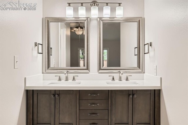 610 E San Gabriel Pl, Colorado Springs, CO 80906 - full bath with double vanity and ceiling fan