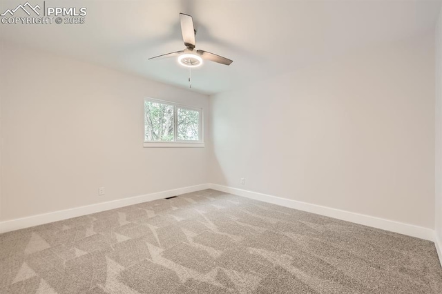 610 E San Gabriel Pl, Colorado Springs, CO 80906 - carpeted spare room featuring a ceiling fan and baseboards