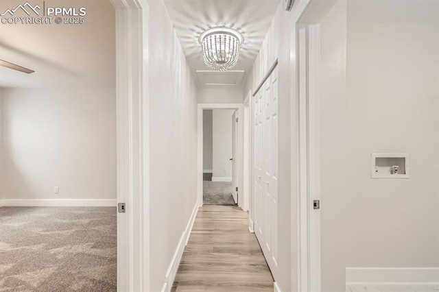 610 E San Gabriel Pl, Colorado Springs, CO 80906 - corridor with baseboards and light carpet