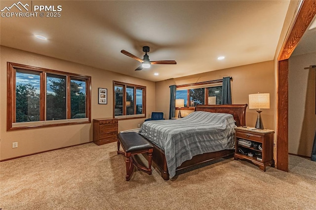 5145 Golden Hills Ct, Colorado Springs, CO 80919 - bedroom with carpet floors, recessed lighting, ceiling fan, and baseboards