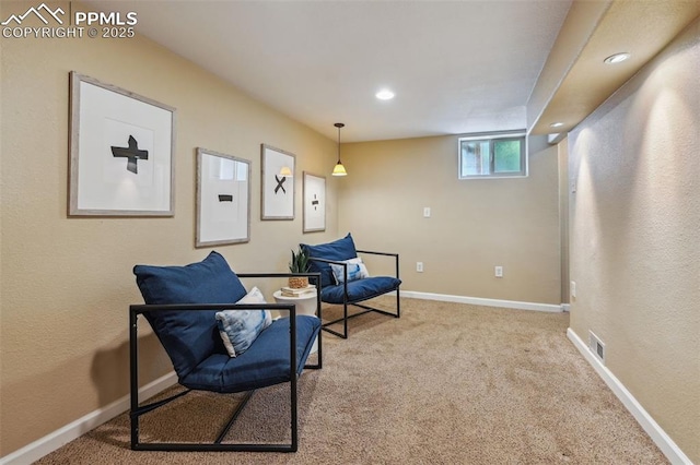 107 N Logan Ave, Colorado Springs, CO 80909 - sitting room featuring carpet flooring, recessed lighting, and baseboards