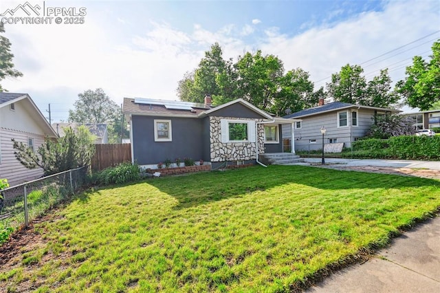 107 N Logan Ave, Colorado Springs, CO 80909 - view of front of property with solar panels and stucco siding