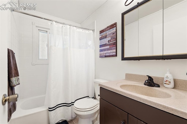 4534 Bella Dr, Colorado Springs, CO 80918 - full bathroom with vanity, toilet, and shower / tub combo
