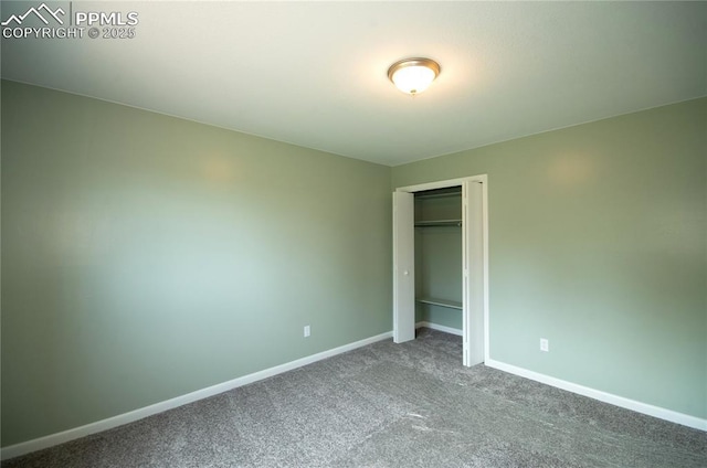 16070 Buggywhip Dr, Elbert, CO 80106 - unfurnished bedroom with carpet flooring, baseboards, and a closet