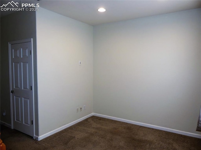 828 S Wahsatch Ave, Colorado Springs, CO 80903 - empty room featuring dark carpet, baseboards, and recessed lighting
