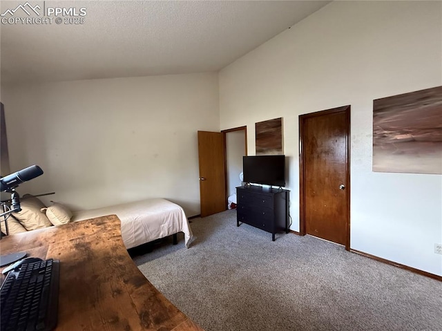 1660 Maitland Ct, Colorado Springs, CO 80919 - bedroom with lofted ceiling and carpet floors