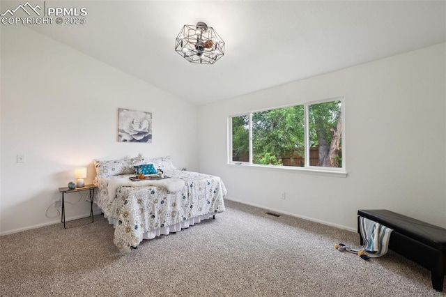 4530 Star Ridge Dr, Colorado Springs, CO 80916 - bedroom with lofted ceiling, carpet, and baseboards