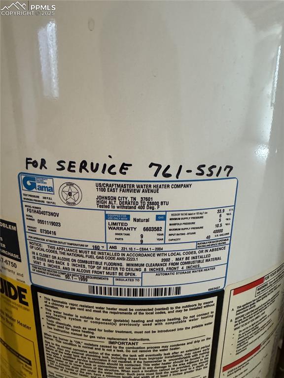 851 Legend Oak Dr, Fountain, CO 80817 - detailed view of water heater