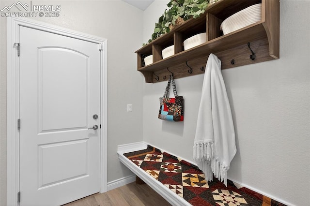 9661 Fresh Air Dr, Colorado Springs, CO 80924 - mudroom featuring light wood finished floors and baseboards