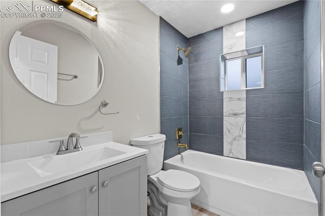 1205 Catalpa St, Pueblo, CO 81001 - full bath featuring vanity, toilet, and shower / washtub combination