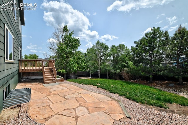 12213 Crystal Downs Rd, Peyton, CO 80831 - view of patio with stairway and a deck