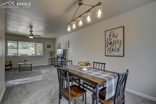 1135 Server Dr, Colorado Springs, CO 80910 - carpeted dining area with a ceiling fan and baseboards