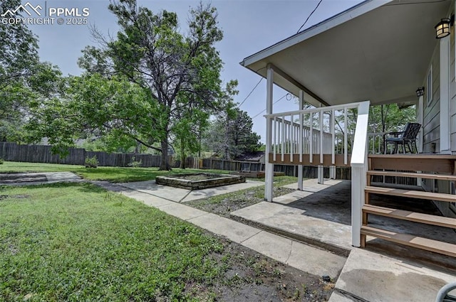 1135 Server Dr, Colorado Springs, CO 80910 - view of yard with a patio, a deck, and stairway
