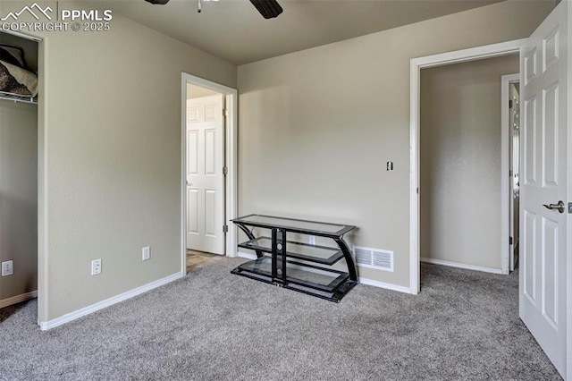 4959 Gami Way, Colorado Springs, CO 80911 - unfurnished bedroom with carpet flooring, baseboards, a closet, and ceiling fan